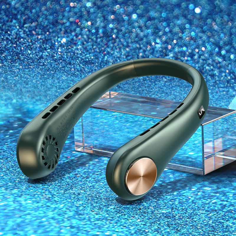 Premium New Mini Neck Fan Portable Bladeless Hanging Neck Rechargeable Air Cooler Mini Summer Sports Fans