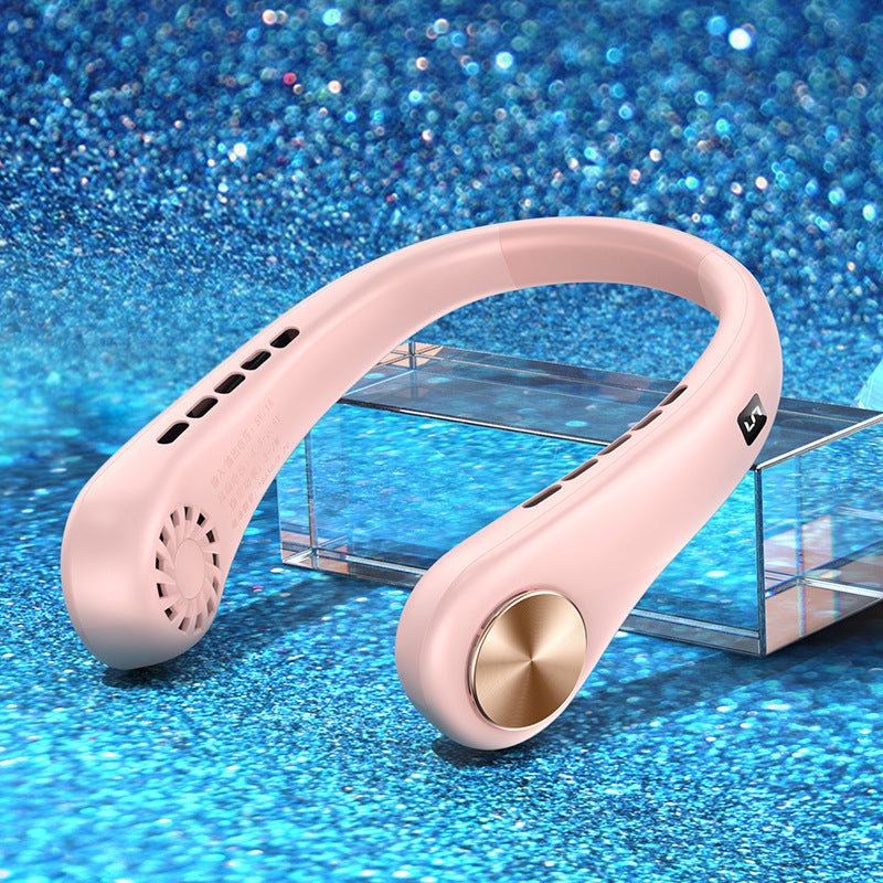 Premium New Mini Neck Fan Portable Bladeless Hanging Neck Rechargeable Air Cooler Mini Summer Sports Fans