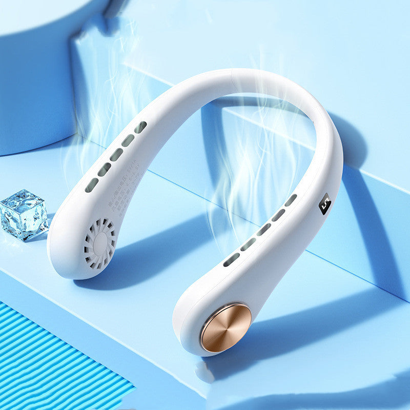 Premium New Mini Neck Fan Portable Bladeless Hanging Neck Rechargeable Air Cooler Mini Summer Sports Fans