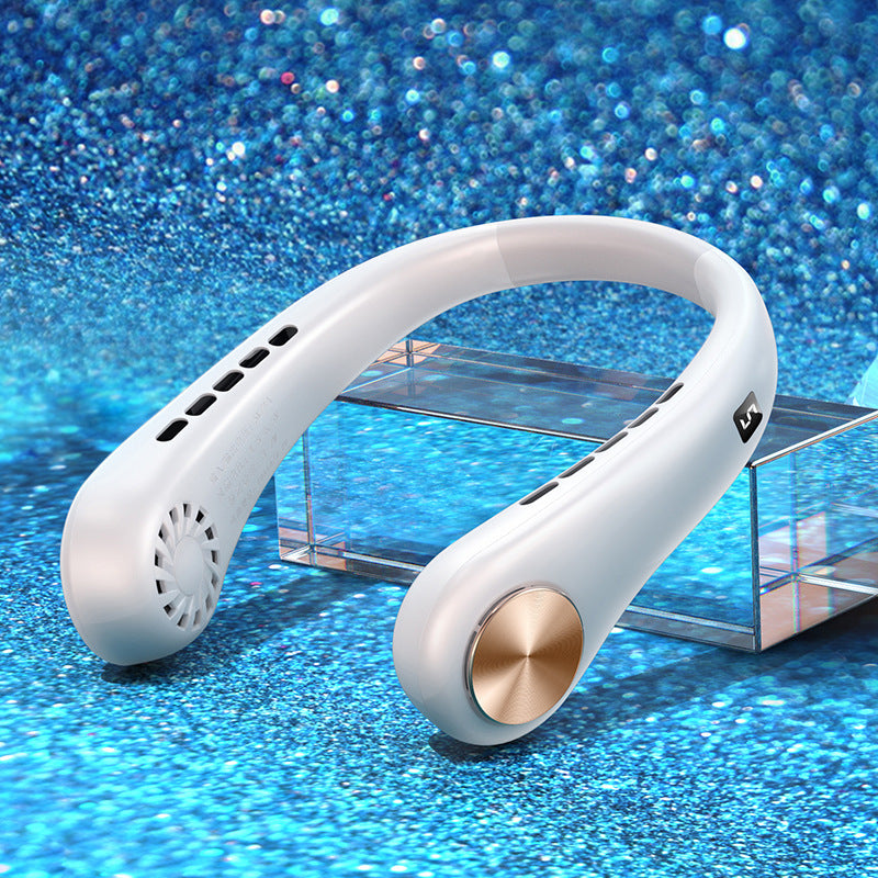 Premium New Mini Neck Fan Portable Bladeless Hanging Neck Rechargeable Air Cooler Mini Summer Sports Fans